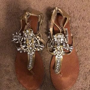 Glitzy rhinestone sandals